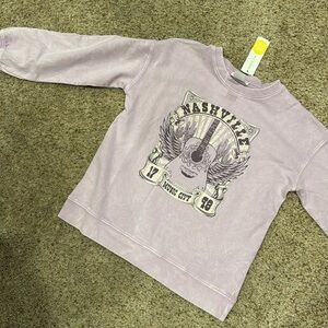 Pastel palette, crewneck purple sweatshirt, girls size medium